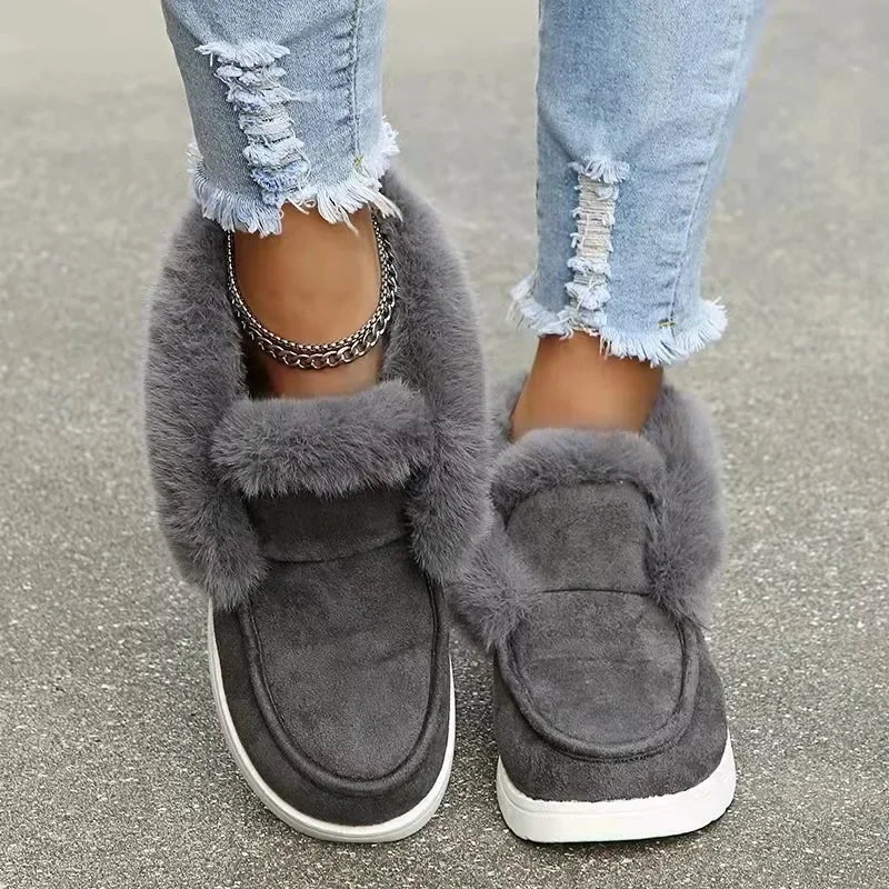 Winter Plush Fur Slip-On Ankle Boots