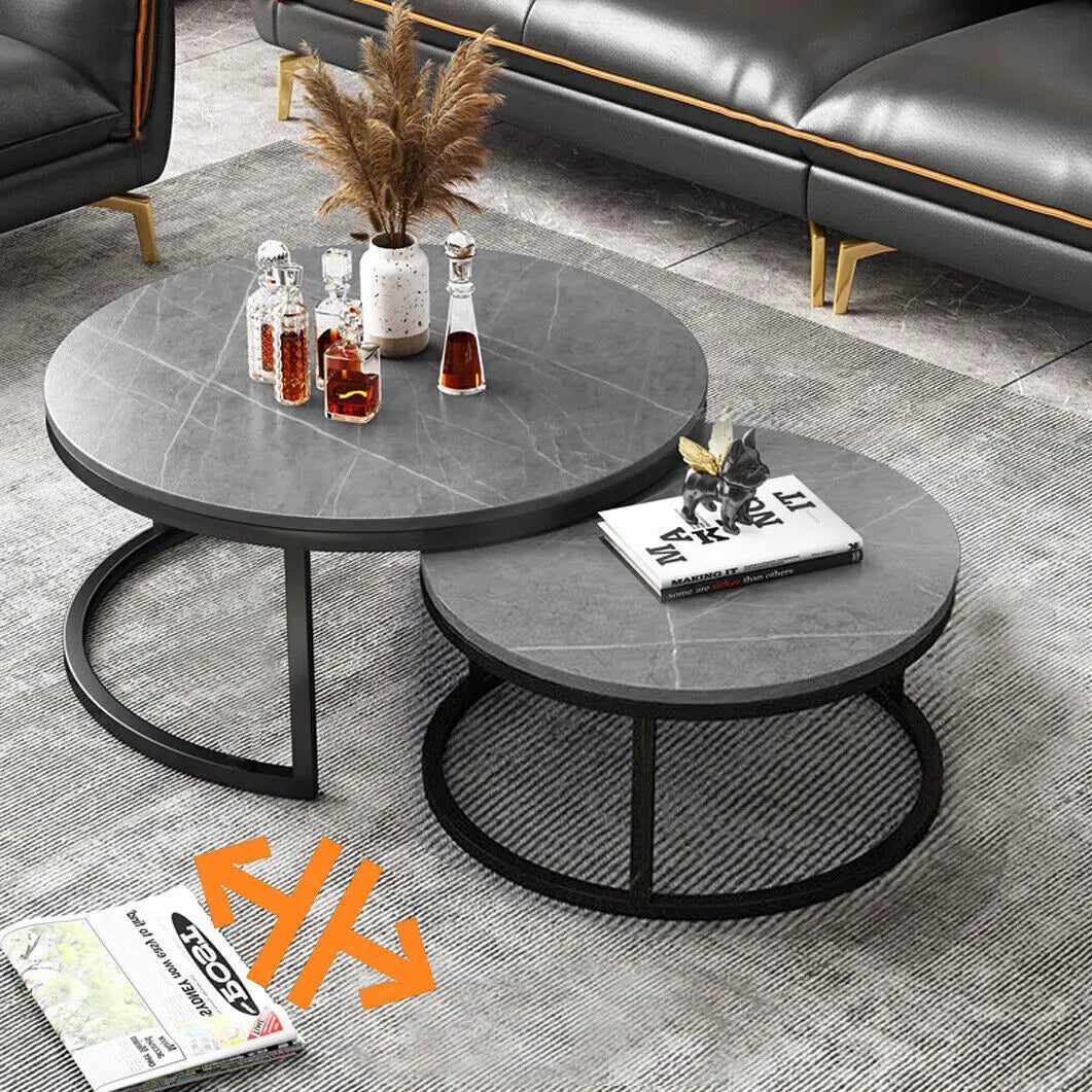 Modern Nesting Round Coffee Table Set