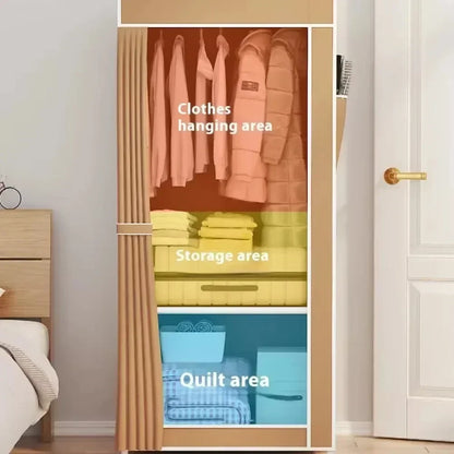 High-Capacity Fabric Wardrobe Simple Assembly Standing Storage