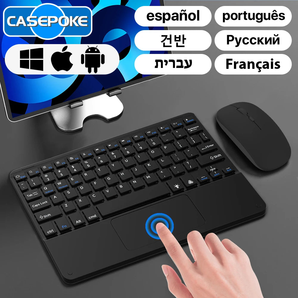 CASEPOKE Wireless Keyboard with Touchpad for iPad, Android, Windows