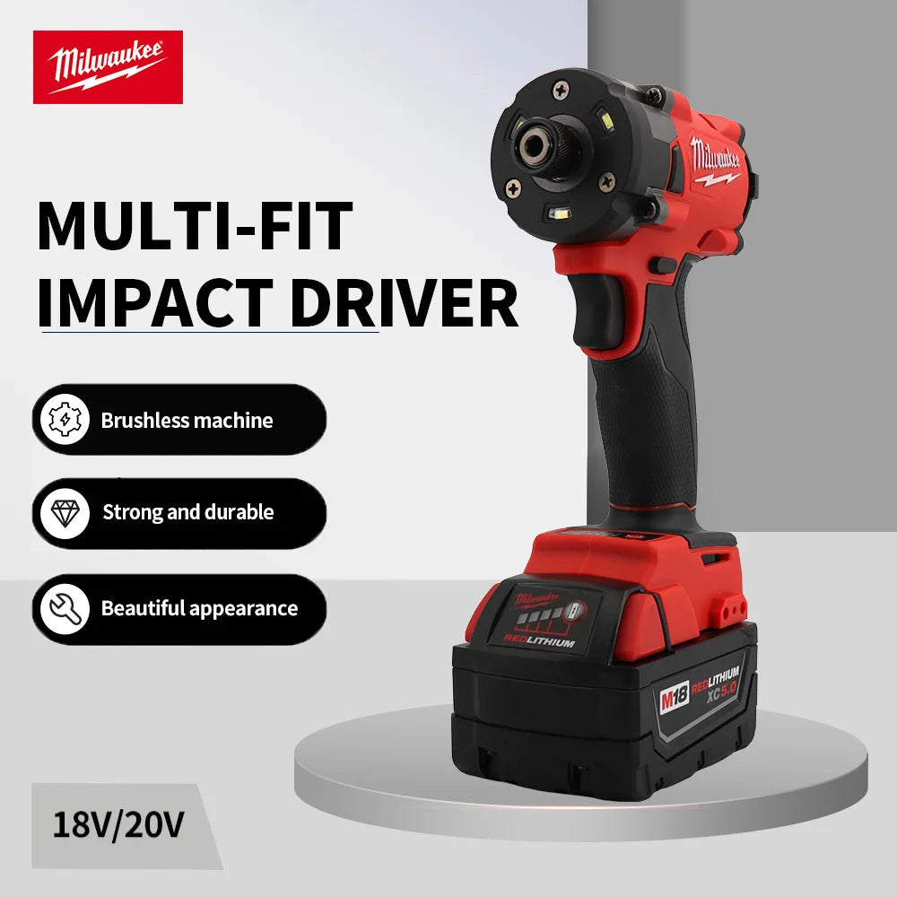 Milwaukee Brushless Impact Driver, 300N.M Cordless 18V Lithium Battery