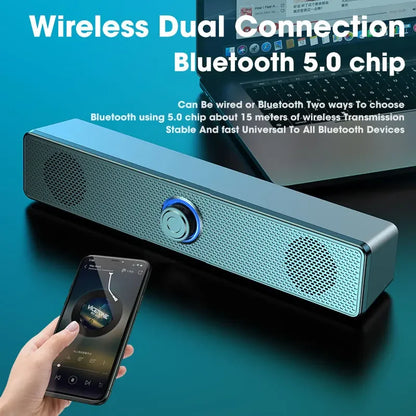 Wired and Wireless Bluetooth PC Soundbar