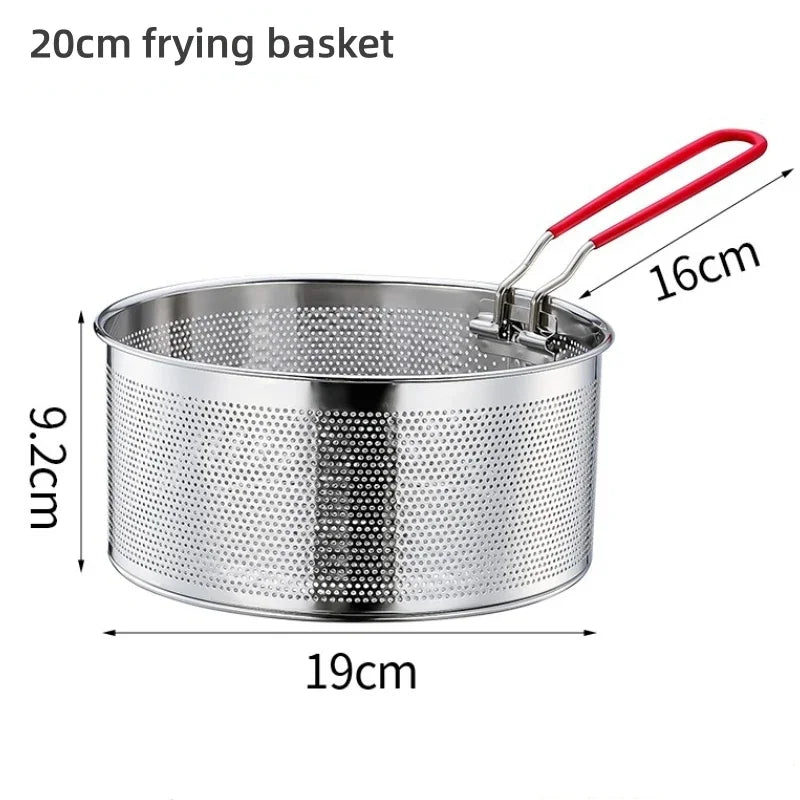 304 Stainless Steel Fry Basket Oil Strainer Noodle Spoon Colander