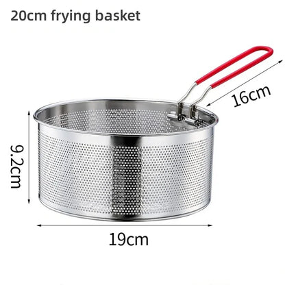 304 Stainless Steel Fry Basket Oil Strainer Noodle Spoon Colander