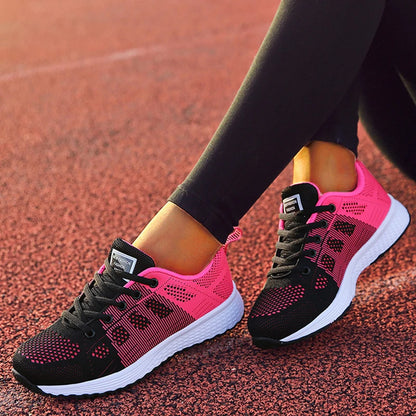 Breathable Fashion Sneakers Mesh Trainers Lace-Up Outdoor Shoes