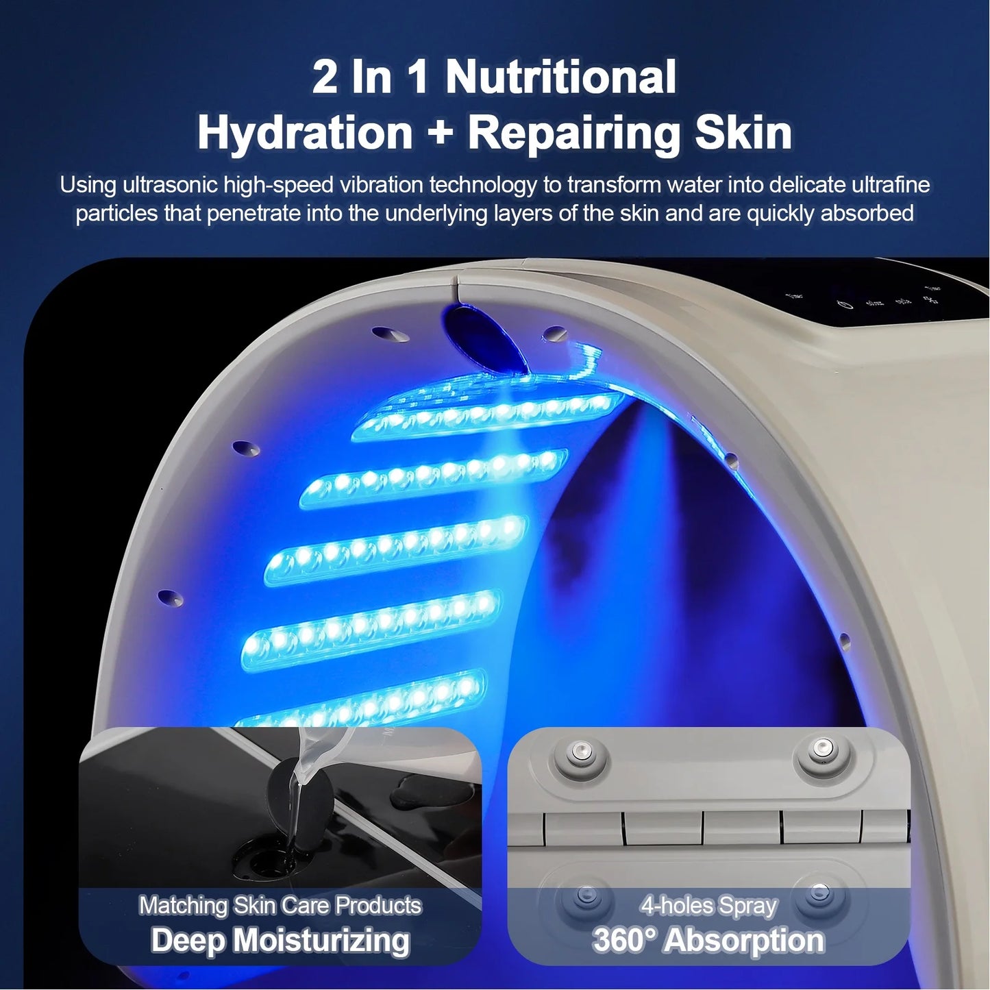 PDT LED Mask Light Therapy Nano Spray Skin Rejuvenation Device