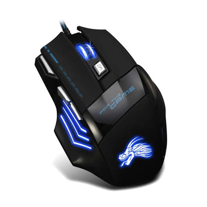 USB Wired Gaming Mouse 7 Buttons, 5500 DPI Adjustable Backlit