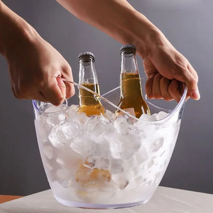 Transparent Ice Cube Storage Bucket, Beer Wine Champagne Cooler Chiller