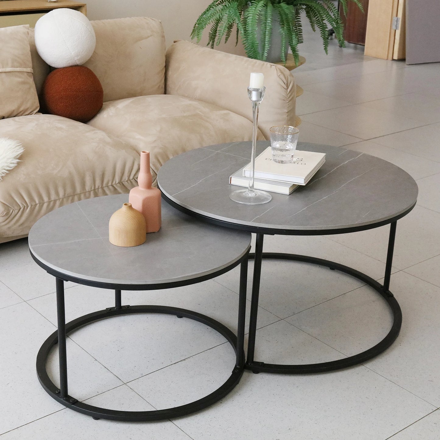 Modern Nesting Round Coffee Table Set