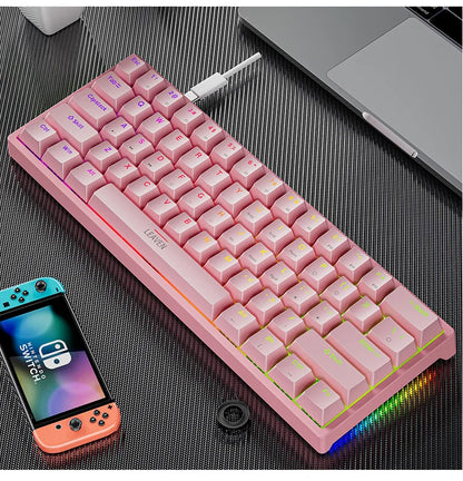 K620 Mini 61 Keys RGB Mechanical Gaming Keyboard with Hotswap