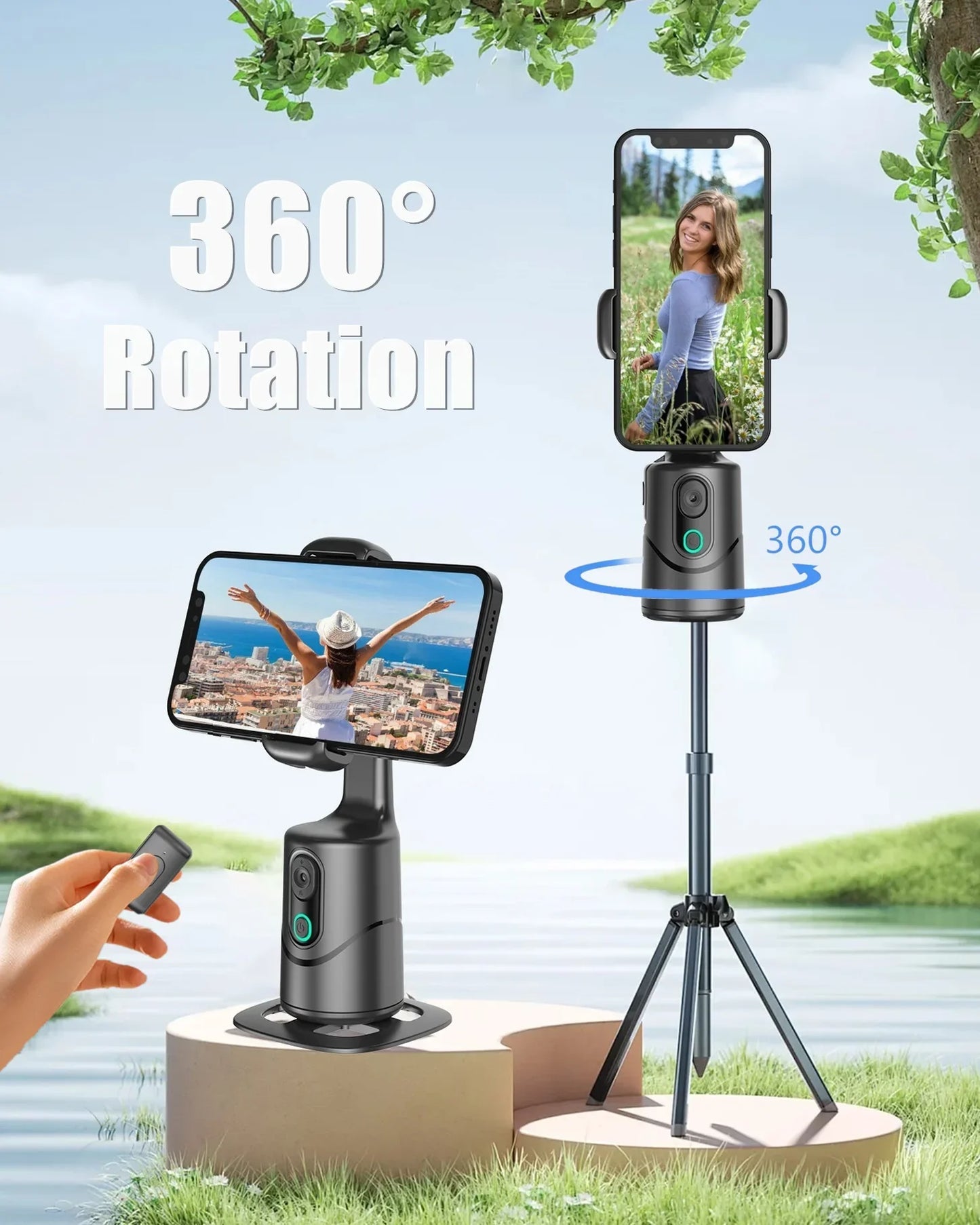 360° Rotation Smartphone Gimbal with Auto Face Tracking