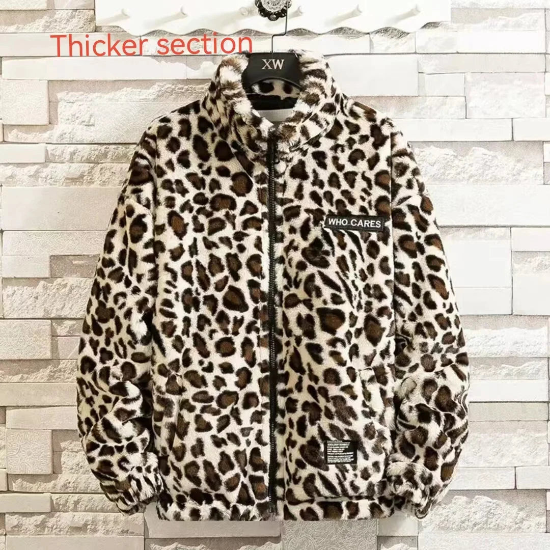 Leopard Print Cotton-Padded Jacket