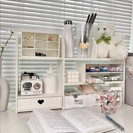 Double-Layer Desk Organizer Office Storage