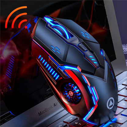 Ergonomic Wireless Gaming Mouse RGB LED Backlit 3200 DPI for PC