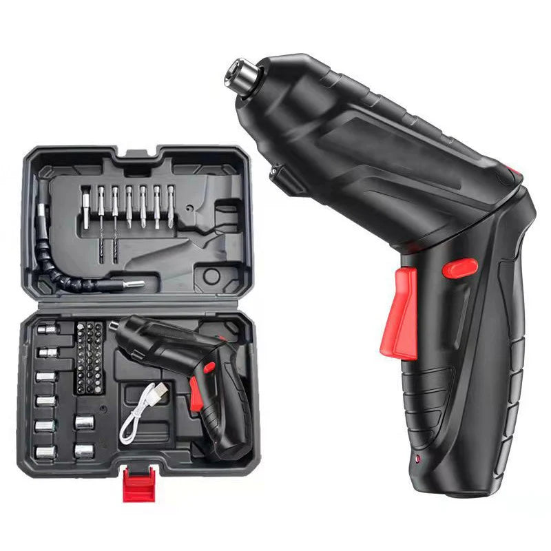 Cordless Electric Screwdriver 47-in-1, 90° Rotation, Rechargeable LED Tool