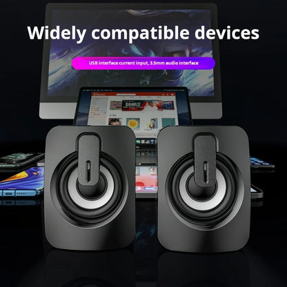 Portable USB 3.5mm Audio Interface Subwoofer Speaker