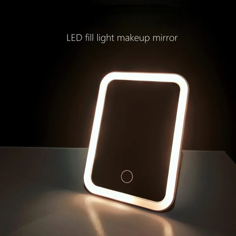 LED Touch Screen Makeup Mirror, 3 Light Modes, USB Rechargeable