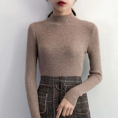 Autumn Winter Mock Neck Women’s Sweater