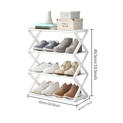 X-shaped Multi-Tier Shoe Rack