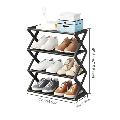 X-shaped Multi-Tier Shoe Rack