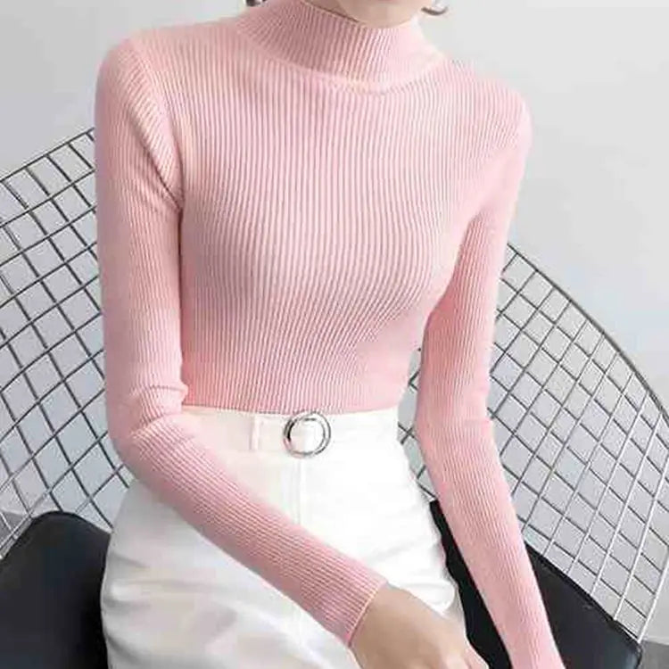 Autumn Winter Mock Neck Women’s Sweater