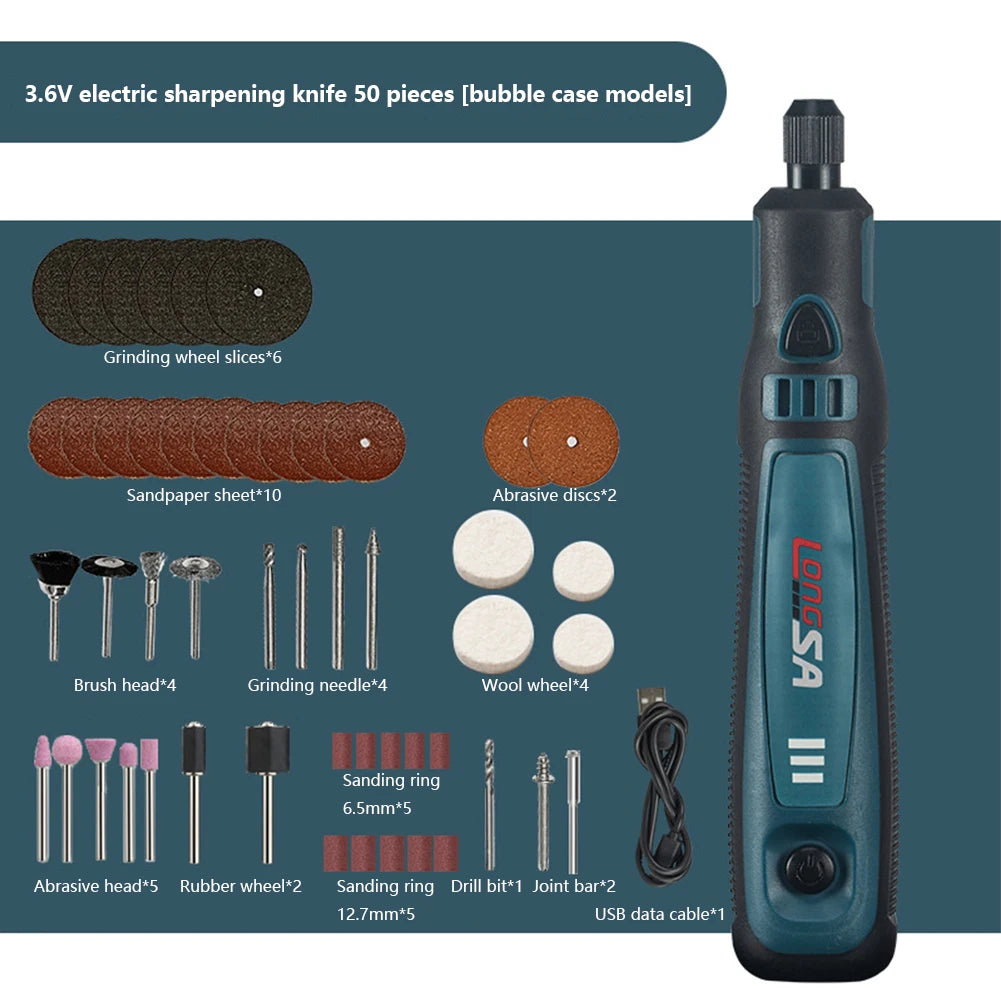 USB Cordless Rotary Tool Kit for Woodworking, Jewelry, and Metal