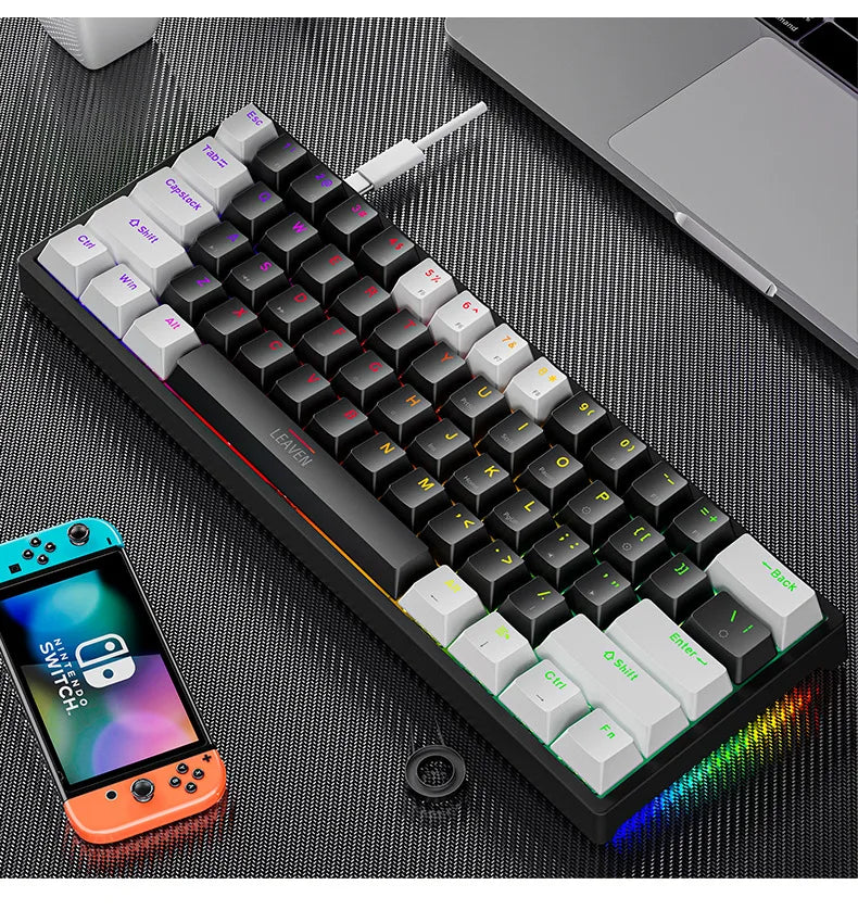 K620 Mini 61 Keys RGB Mechanical Gaming Keyboard with Hotswap