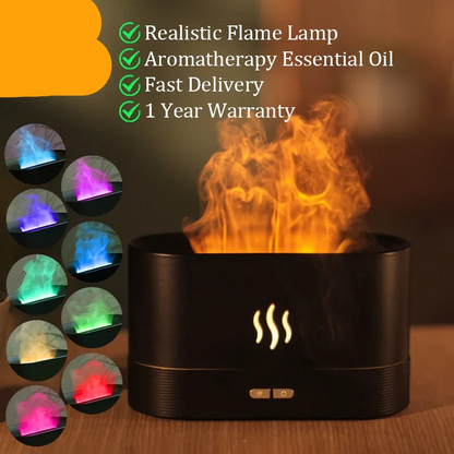 Ultrasonic Aroma Diffuser Humidifier with LED Flame Lamp