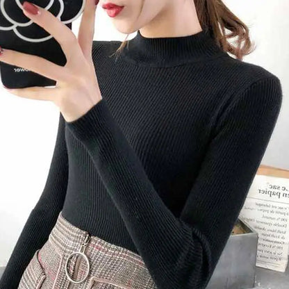 Autumn Winter Mock Neck Women’s Sweater