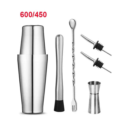 Stainless Steel Cocktail Shaker Mixer, Boston Shaker for Bartenders