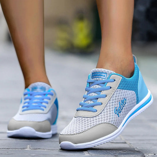 Breathable Sneakers Soft Mesh Lace-Up Casual Shoes