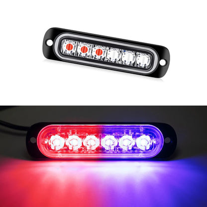 1x Universal Car Truck LED Flash Light Strobe 12V 24V 6LED Bar Light Side Light Vehicle Emergency Warning Lamp