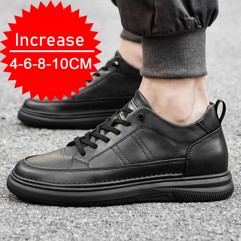 Casual Men Elevator Shoes Height Increase Shoes for Men Height Increase White Shoes Black Shoes 6/8CM Tall Shoes Lift Sneakers