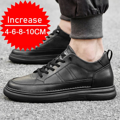 Casual Men Elevator Shoes Height Increase Shoes for Men Height Increase White Shoes Black Shoes 6/8CM Tall Shoes Lift Sneakers