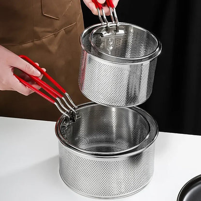 304 Stainless Steel Fry Basket Oil Strainer Noodle Spoon Colander