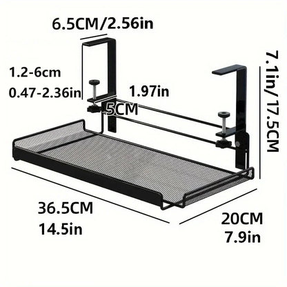 No-Drill Steel Under Desk Cable Management Tray