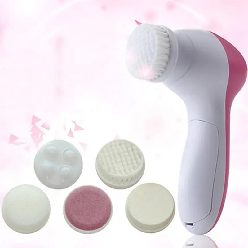 5-in-1 Electric Facial Cleaner for Deep Skin Cleansing