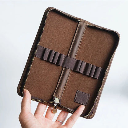 Genuine Leather Pencil Case Cowhide Organizer