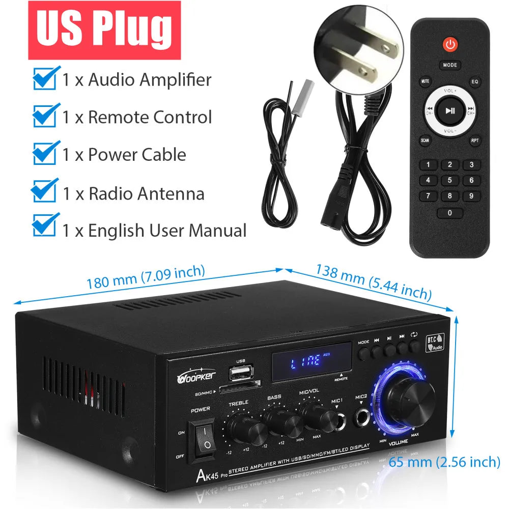 Digital Bluetooth Amplifier 2 Channel HiFi Sound