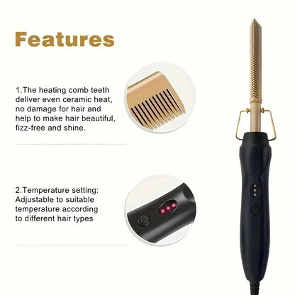 Electric Heated Comb, Hair Straightening Brush, Heating Press Comb