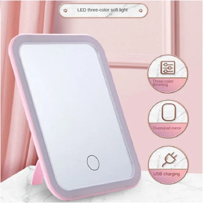 LED Touch Screen Makeup Mirror, 3 Light Modes, USB Rechargeable