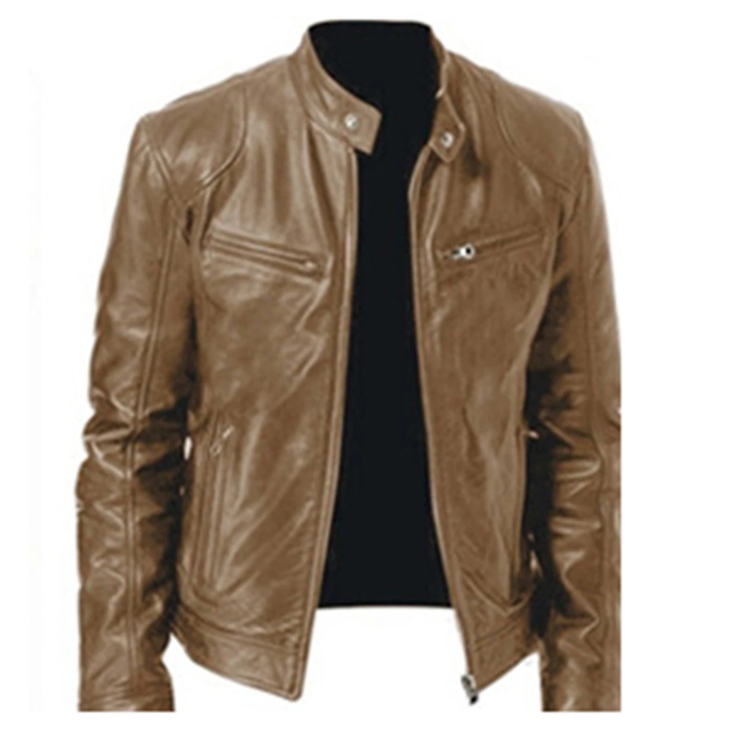 Slim Fit PU Leather Jacket