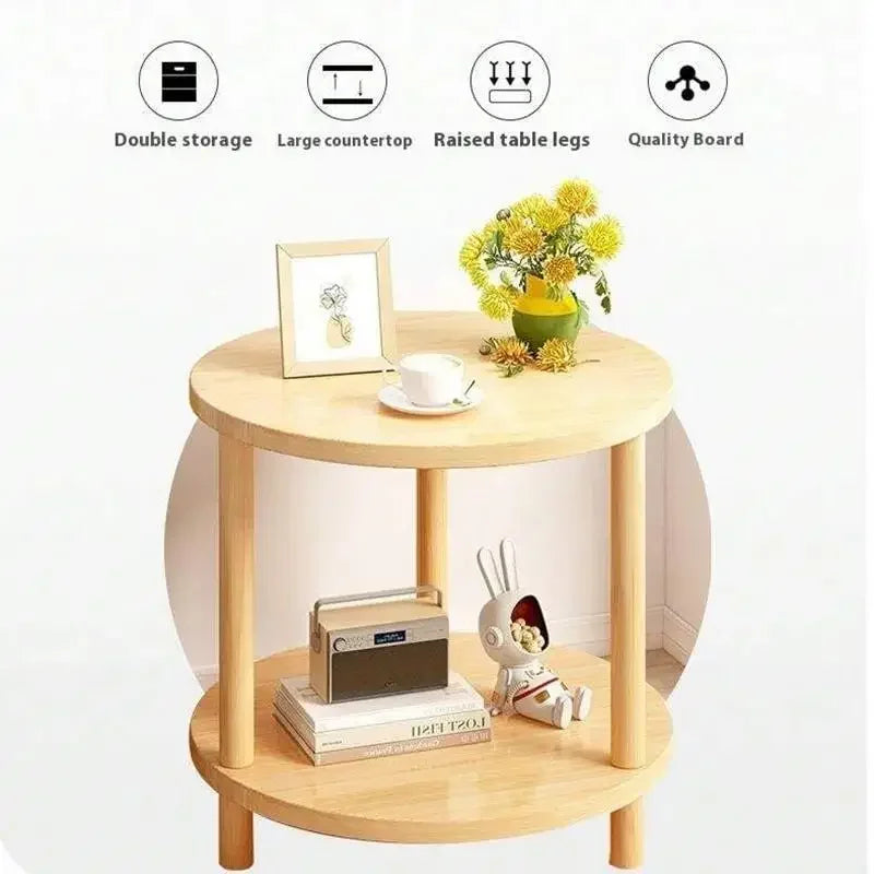 Modern Round Wooden Bedside Table