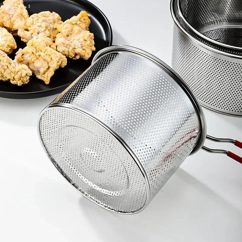 304 Stainless Steel Fry Basket Oil Strainer Noodle Spoon Colander