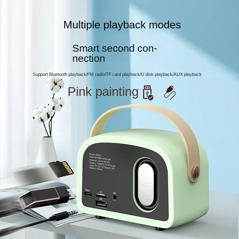 Retro Mini Bluetooth Speaker Portable Music Player