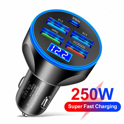 250W 5-Port Fast Car Charger