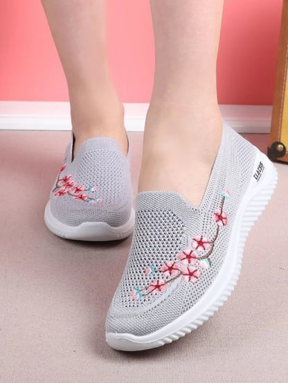 Breathable Floral Comfort Mesh Sneakers