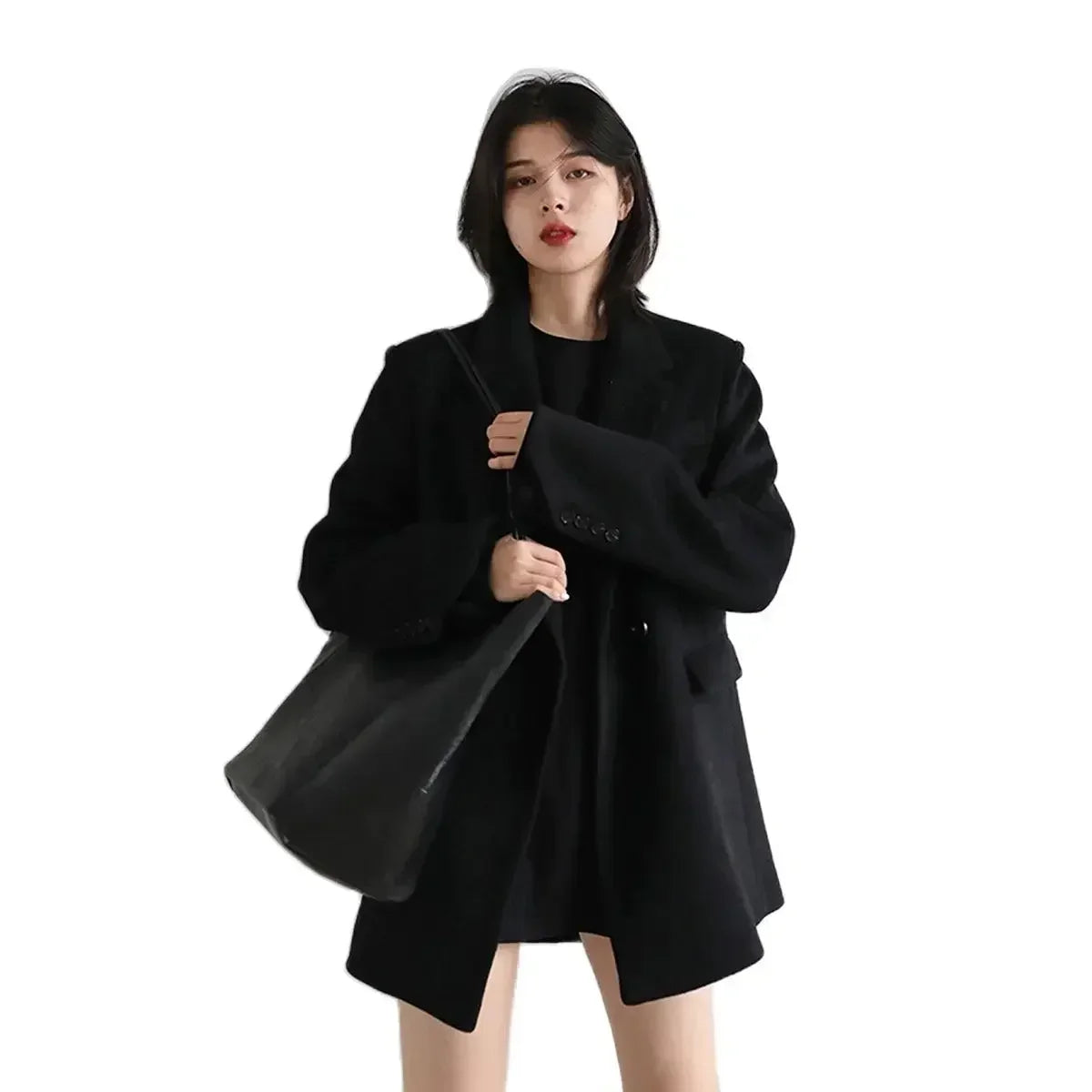 Women’s Wool Blend Coat – Thick Warm Overcoat