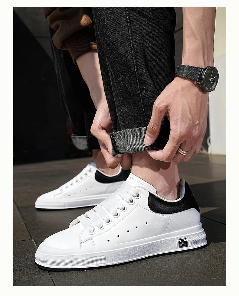 Casual Lift Sneakers Men Elevator Shoes Height Increase Insole 6cm White Black Taller Shoes Men Fashion Sports Plus Size 37-46