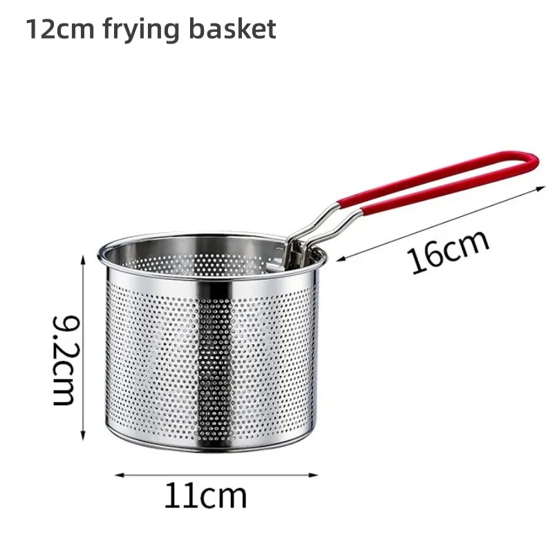 304 Stainless Steel Fry Basket Oil Strainer Noodle Spoon Colander